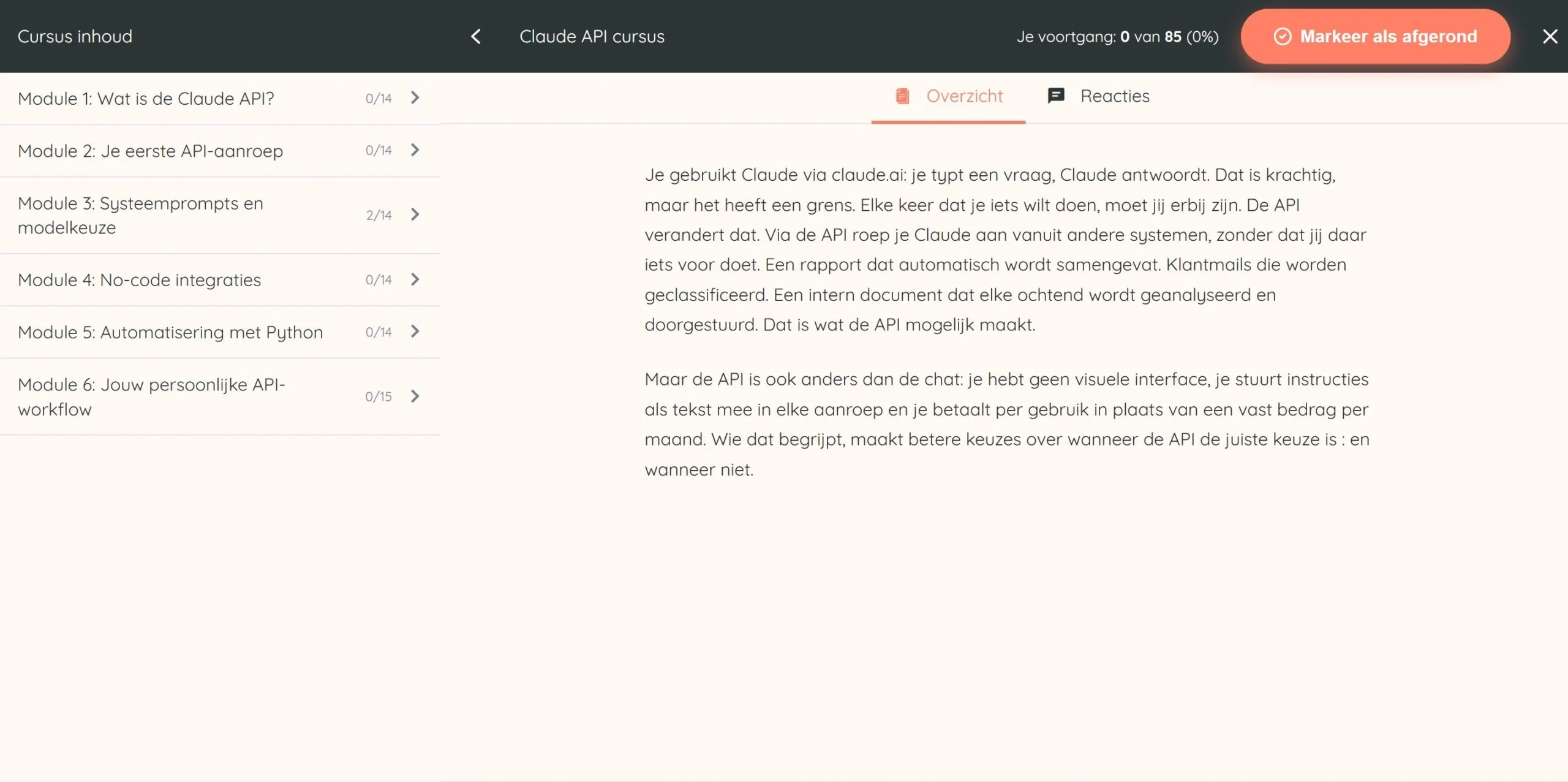 Claude API cursus van LearnLLM