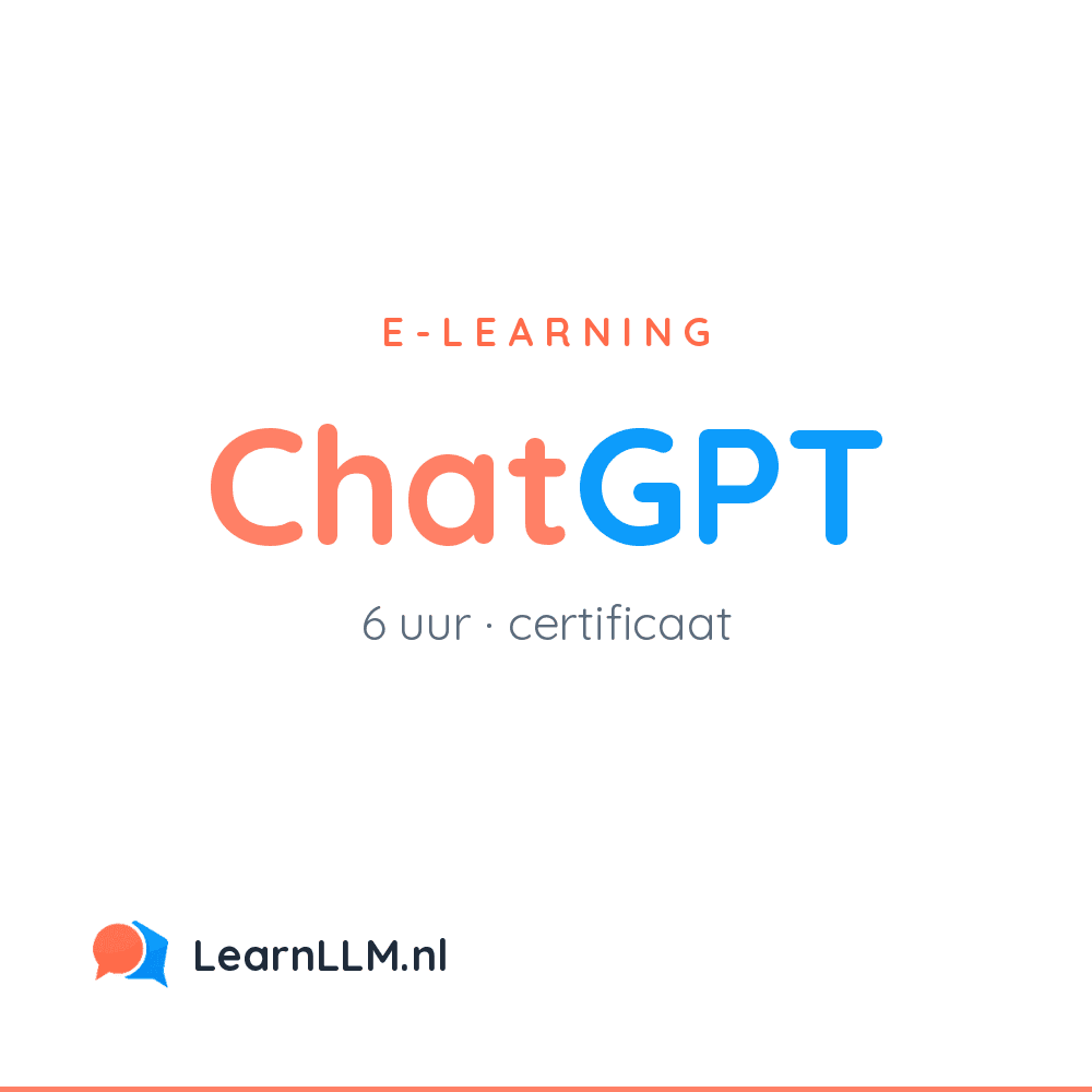 E-learning ChatGPT van LearnLLM, zes uur met certificaat