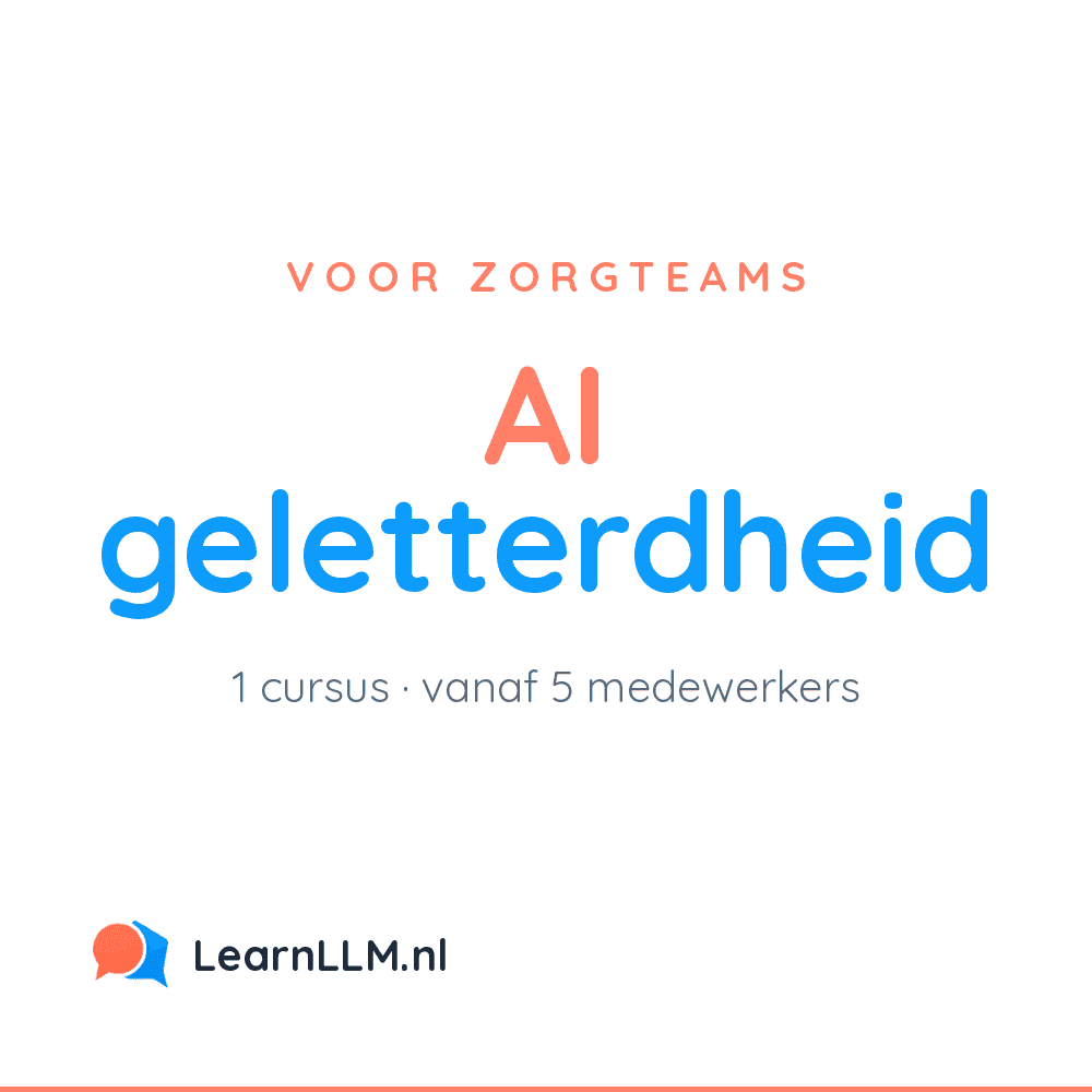 AI in de zorg cursus voor teams: één cursus voor zorgteams, vanaf 5 medewerkers